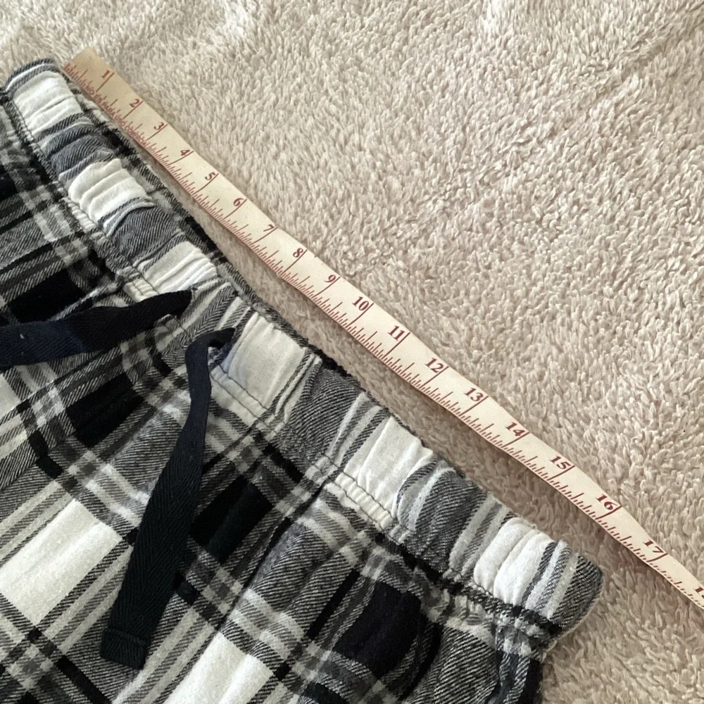Plaid Grid Pajama Pants Black and White - Picture 3 of 5